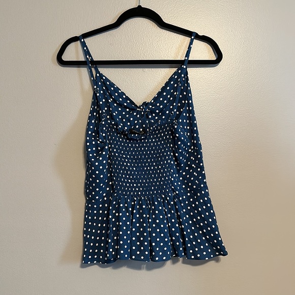 Jessica Simpson size large blue polka dot tank top - Picture 2 of 6